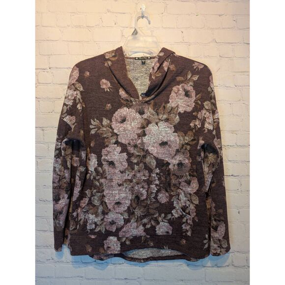 Try This! Supersoft floral hoodie 1X - Picture 4 of 6